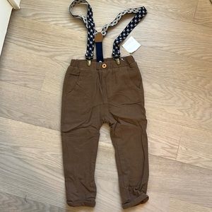 Zara Baby Brown Pants with Suspenders